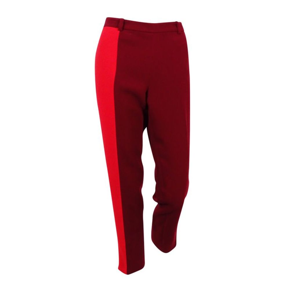 Tommy Hilfiger Women's Chiffon Color Block Cropped Pants - Cabernet Multi
